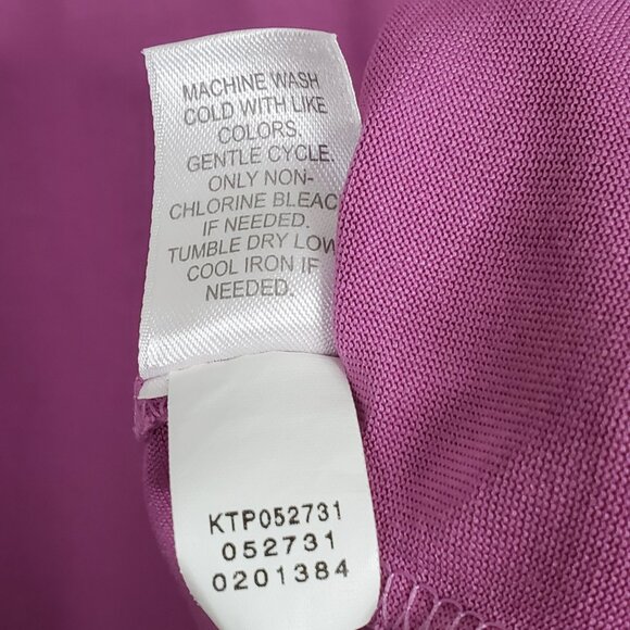 J Jill Size XL Top Tunic Roll Tab V Notch Modal Knit Light Stretch Fluid Purple - Picture 9 of 10